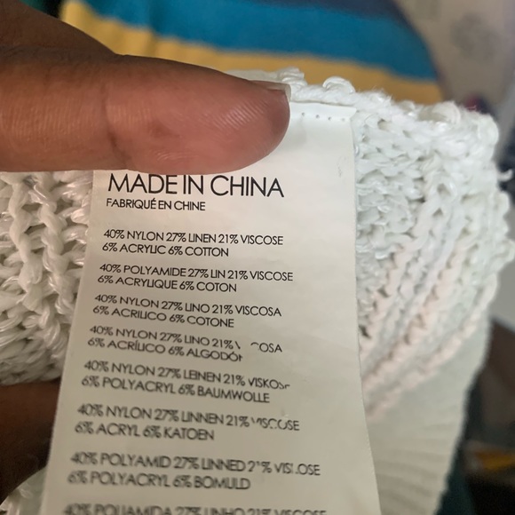 Club Monaco Cream Beige White Fringe Tank Top/Cami | Resort/Beach - Small - Picture 7 of 7